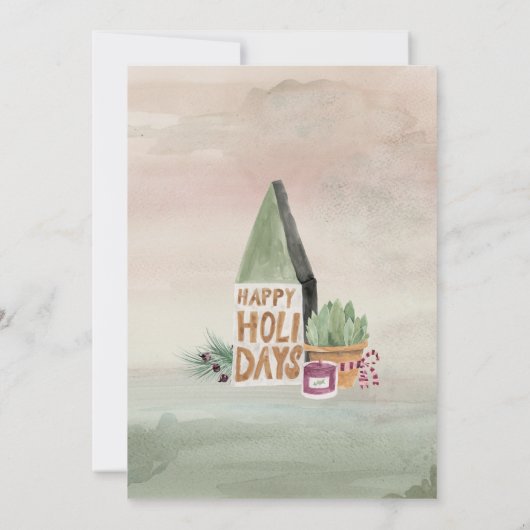 pink en pruimen - modern avondeten kaart (Achterkant)