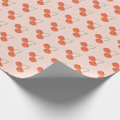 Pink en Red Cherry Fruit Pattern Cadeaupapier (Hoek)