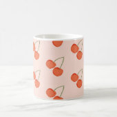 Pink en Red Cherry Fruit Pattern Koffiemok (Center)