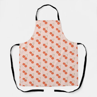 Pink en Red Cherry Fruit Pattern Schort