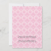 Pink en Silver Floral en Lace Virtual Wedding Kaart (Achterkant)