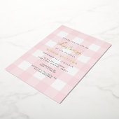 Pink En vichy Christening Foil Invitation (Rotation)