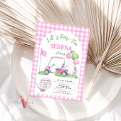 Pink En vichy Golf Anniversaire Par Tee Invitation