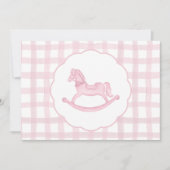 Pink En vichy Rocse Baby shower Invitation (Devant)