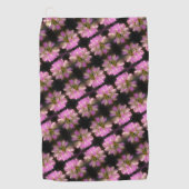 Pink en White Flower Close Up Pattern Golfhanddoek (Voorkant)