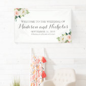 Pink en White Flower Wedding Banner Decoration (Insitu)