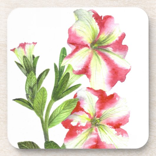 Pink en White Petunias Floral Art Onderzetter (Voorkant)