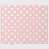Pink en White Polka Dot Pattern Cadeaupapier (Vlak)