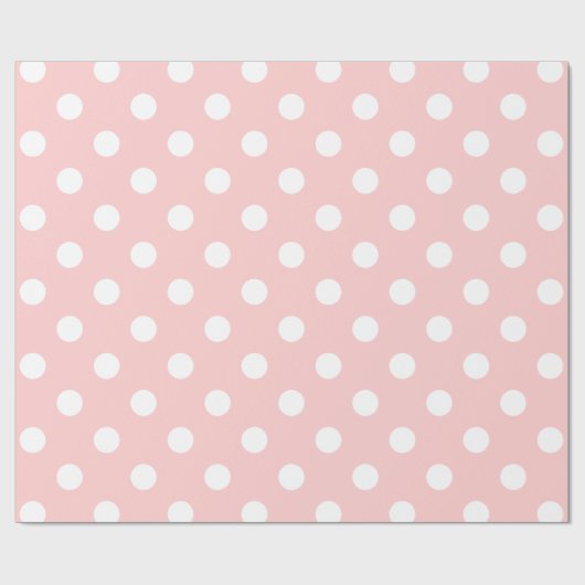 Pink en White Polka Dot Pattern Cadeaupapier (Vlak)