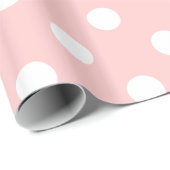 Pink en White Polka Dot Pattern Cadeaupapier (Rol Hoek)