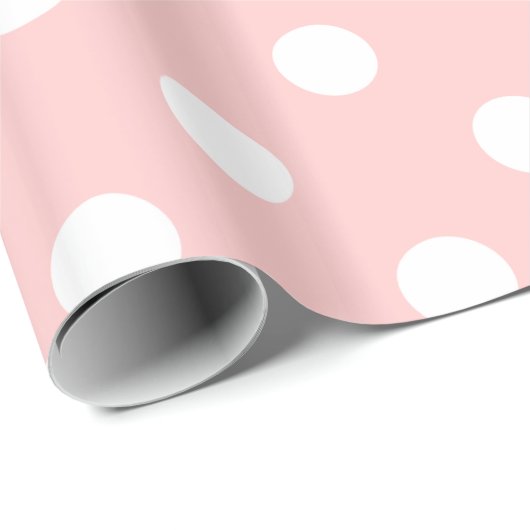 Pink en White Polka Dot Pattern Cadeaupapier (Rol Hoek)