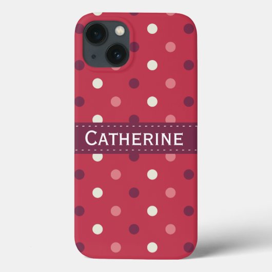 Pink en White Polka Dot Pattern Case-Mate iPhone Case (Achterkant)
