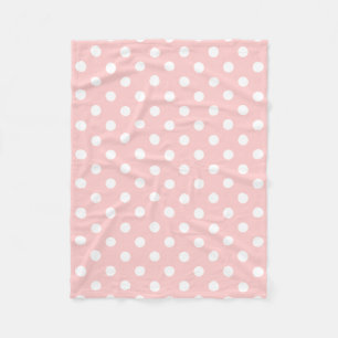 Pink en White Polka Dot Pattern Fleece Deken