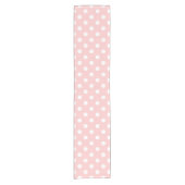 Pink en White Polka Dot Pattern Korte Tafelloper (Voorkant)