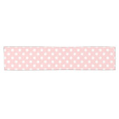 Pink en White Polka Dot Pattern Korte Tafelloper (Horizontaal)