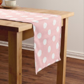 Pink en White Polka Dot Pattern Korte Tafelloper (Voorbeeld)