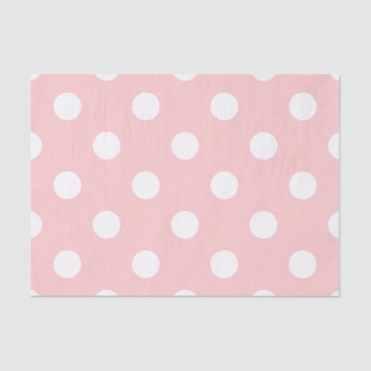 Pink en White Polka Dot Pattern Tissuepapier (Voorkant)