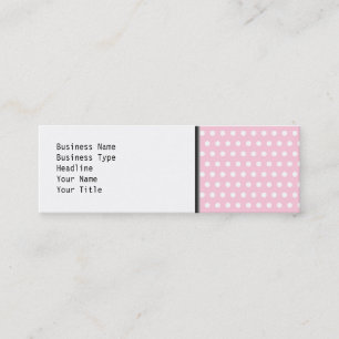 Pink en White Polka Dots Pattern. Mini Visitekaartje