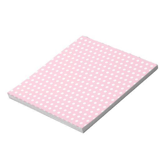 Pink en White Polka Dots Pattern. Notitieblok (Gedraaid)