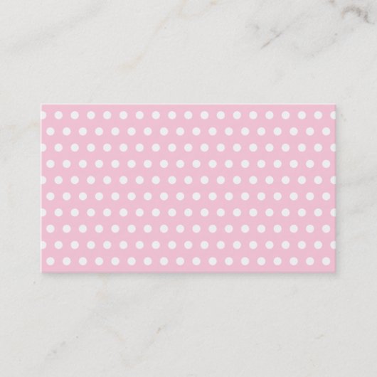 Pink en White Polka Dots Pattern. Visitekaartje (Voorkant)