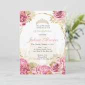 Pink Enchanted Fairytale Quinceanera Invitation (Debout devant)