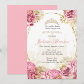 Pink Enchanted Fairytale Quinceanera Invitation (Devant / Derrière)