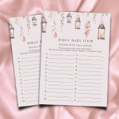 Pink Enchanted Wat Baby Item Baby shower Spel Informatiekaartje