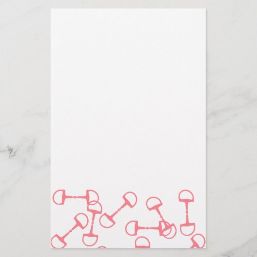 Pink Equestrian Horse Bits Briefpapier (Voorkant)