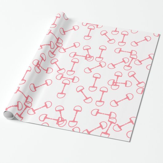 Pink Equestrian Horse Bits Cadeaupapier (Uitgerold)