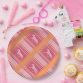 Pink Equestrian Pset Pony Pattern Papieren Bordje (Feest)