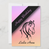 Pink Equine Anniversaire Fête Invitation (Devant)