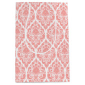 Pink et blanc damas motif moyen sac cadeau (Devant)