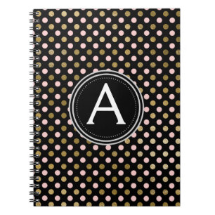 Pink et Gold Foil Carnet de point Polka Polka