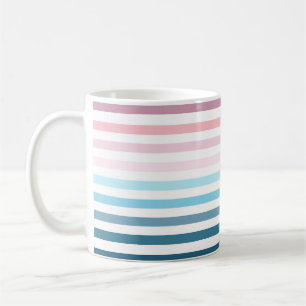 Pink Et Navy Blue Stripes Café Mug