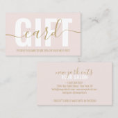 Pink et or script fidélité carte cadeau coiffeur s (Devant / Derrière)