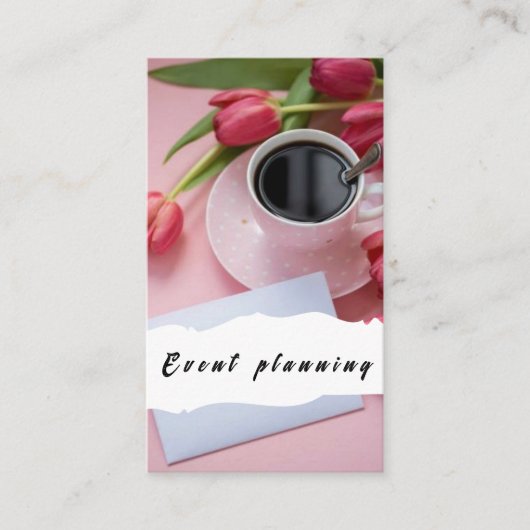 Pink Event Planning Carte de visite moderne (Devant)