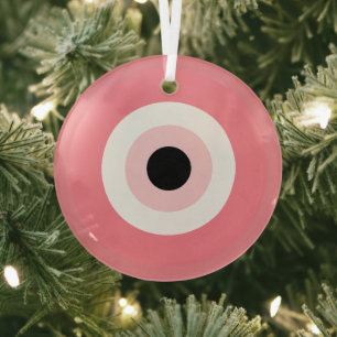 Pink Evil Eye - Liefde en Vriendschap Bescherming Glas Ornament