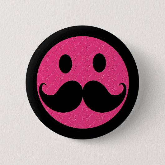 Pink Face Mustache Mustache Stache Ronde Button 5,7 Cm (Voorkant)