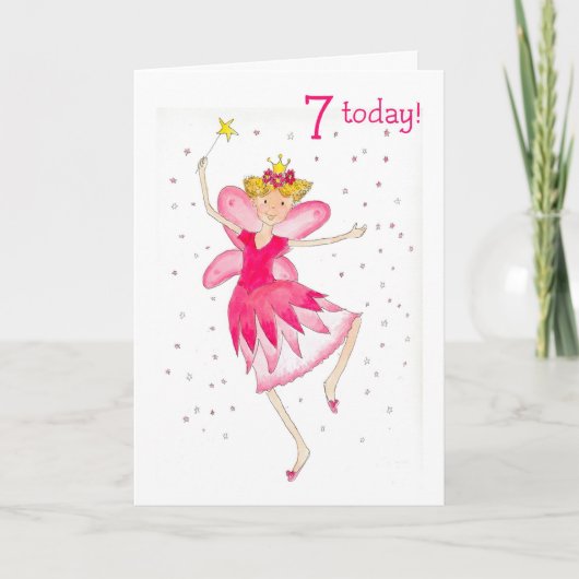 Pink Fairy 7e carte d'anniversaire (Devant)