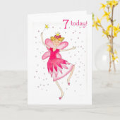 Pink Fairy 7e carte d'anniversaire (Fleur jaune)