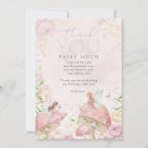 Pink Fairy Mushroom Floral Garden 1st Birthday 