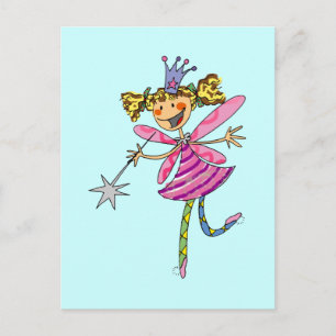 Pink fairy prinses briefkaart
