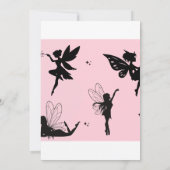 Pink Fairy verjaardagsfeestje bedankt kaart (Achterkant)