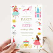 Pink Fairytale Princess Girl Invitation d'annivers