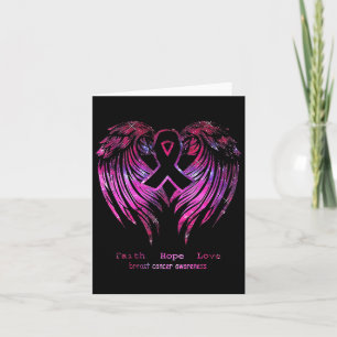 Pink Faith Hope Love Wings Breast Cancer Awareness Kaart