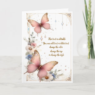 Pink Fantasy Butterfly Kaart