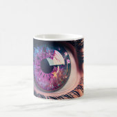 Pink Fantasy Glitter Eye Closeup Magische Mok (Center)