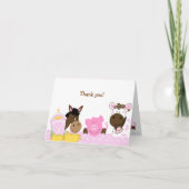 Pink Farm Babies Folded Merci notes (Devant)