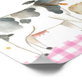 Pink Farm Barnyard Affiche de bienvenue d'annivers (Coin)