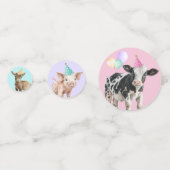 Pink Farm Barnyard Animaux Confetti Anniversaire F (Devant)